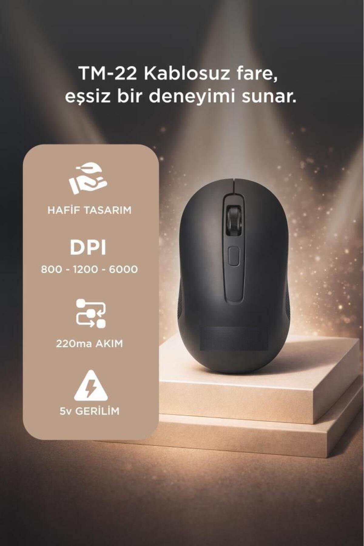 Kablosuz Mouse Usb Alıcılı Fare TM22 Siyah