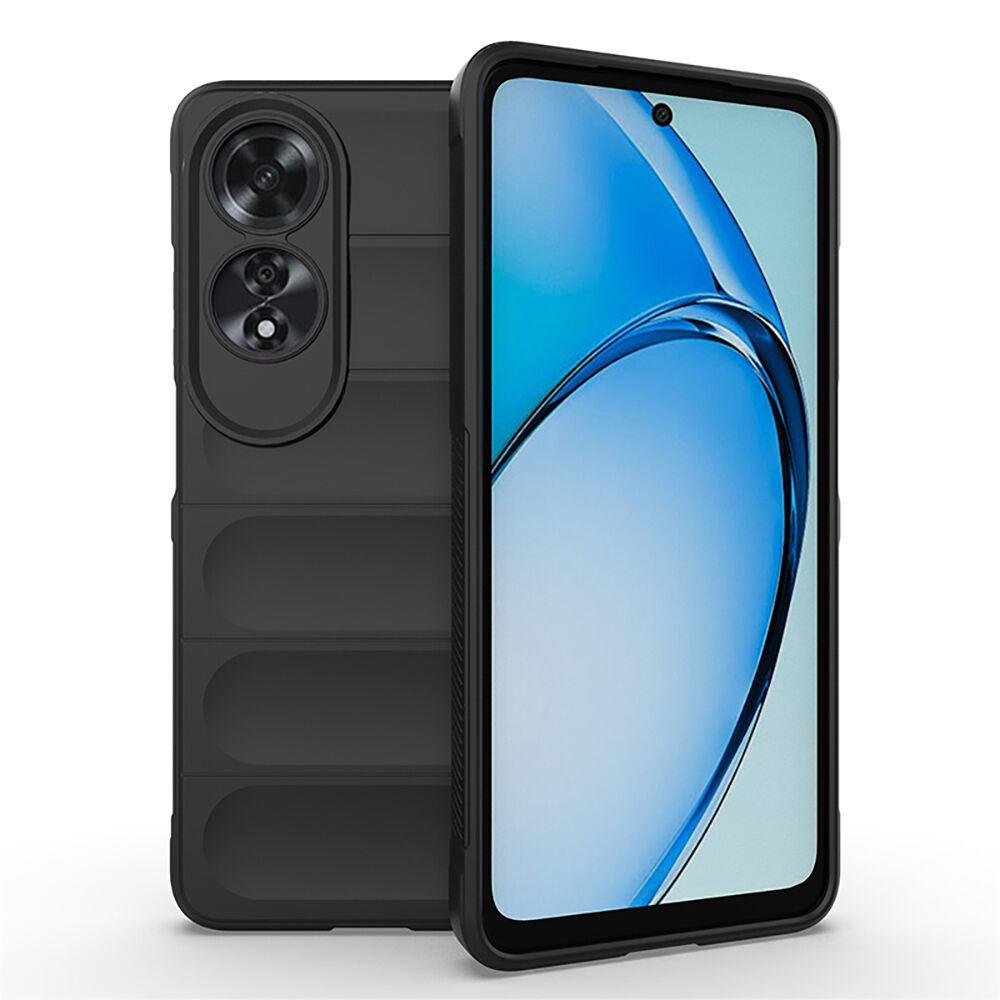 Oppo A60 Kılıf Esnek TPU Oyuklu Arka Yüzey Tasarımlı Etnik Silikon Kapak Siyah