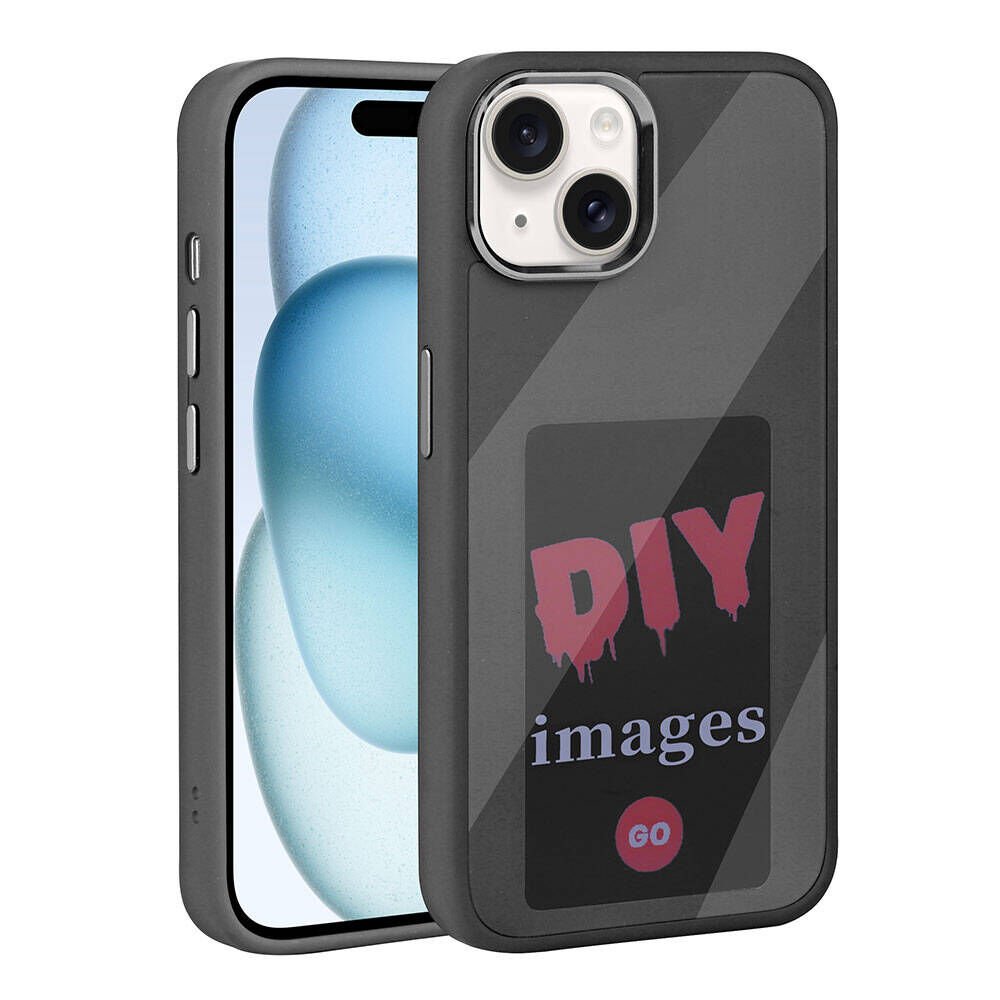 iPhone 15 Kılıf Ekranı YansıtanAkıllı NFC Kapak Siyah