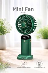 Şarjlı Masaüstü Vantilatör Dijital Göstergeli 90 Derece Katlanabilir Mini Fan F19