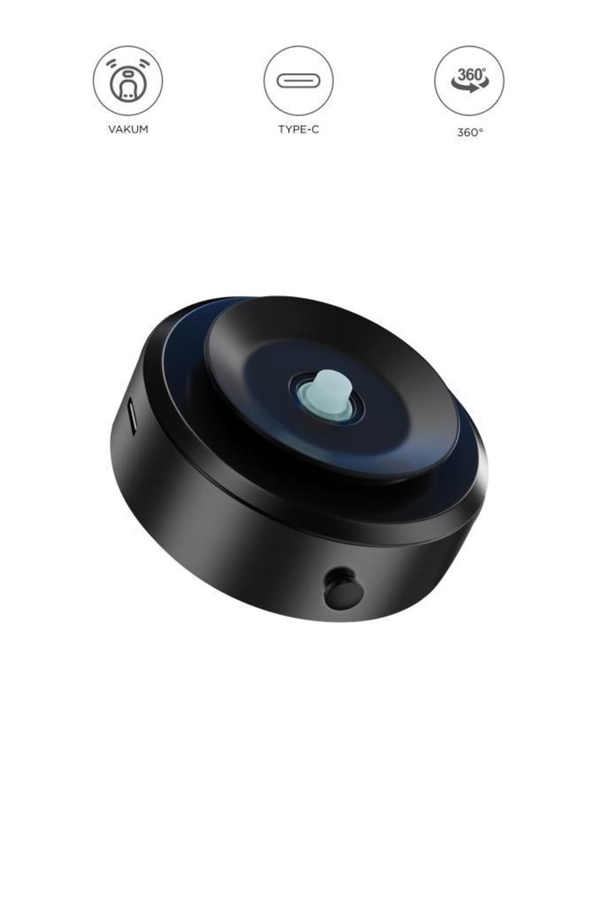 X8Q Siyah Çift Taraflı Manyetik Adsorpsiyon Vakumlu Kompakt Araç Telefonu Tutucu