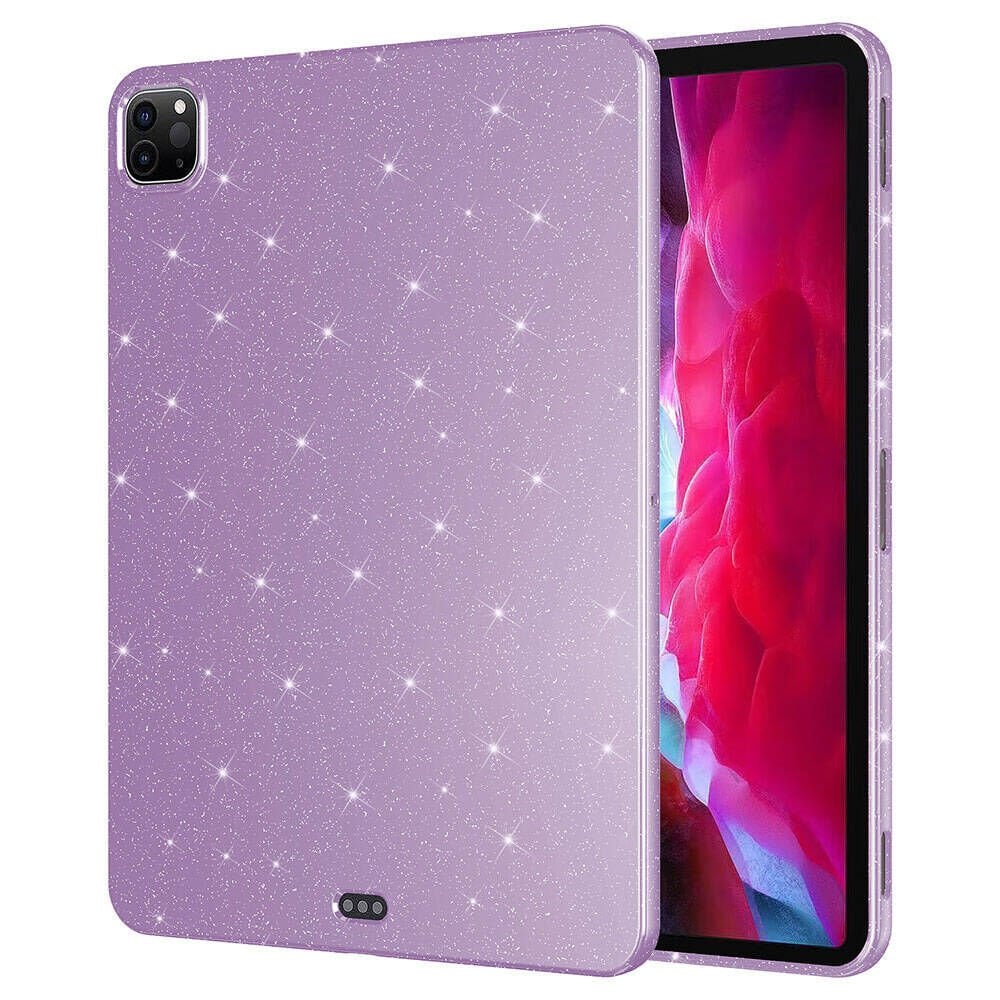 iPad Pro 11 2018 Simli Parlak Görünümlü Tablet Koton Kılıf Lila