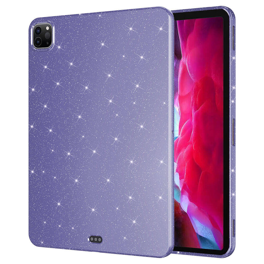 iPad Pro 11 2018 Simli Parlak Görünümlü Tablet Koton Kılıf Derin Mor
