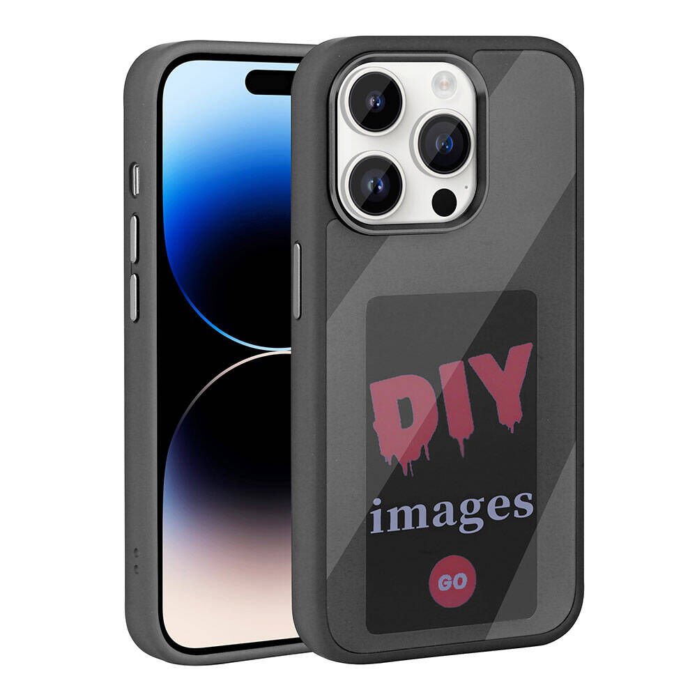 iPhone 14 Pro Max Kılıf Ekranı Yansıtan Akıllı NFC Kapak Siyah