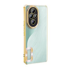 Honor 200 Pro  Kılıf Logo Gösteren Parlak Kenarlı Kamera Lens Korumalı Şeffaf Omega Silikon Kapak