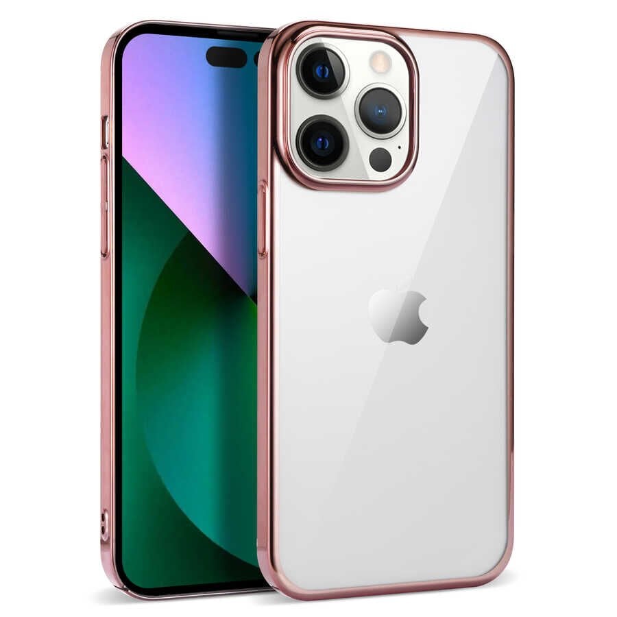 iPhone 14 Pro Max Kılıf Pixel Kapak Rose Gold