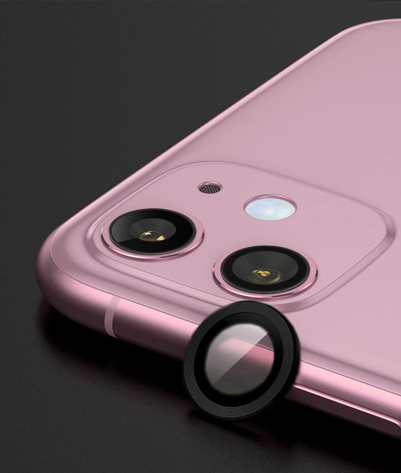 iPhone 12 CL-07 Kamera Lens Koruyucu Siyah