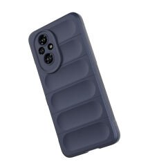 Honor 200 Pro Kılıf Esnek TPU Oyuklu Arka Yüzey Tasarımlı Etnik Silikon Kapak Lacivert
