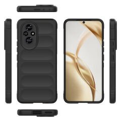 Honor 200 Pro Kılıf Esnek TPU Oyuklu Arka Yüzey Tasarımlı Etnik Silikon Kapak Lacivert