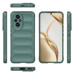 Honor 200 Pro Kılıf Esnek TPU Oyuklu Arka Yüzey Tasarımlı Etnik Silikon Kapak Lacivert