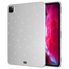 iPad Pro 11 2018 Simli Parlak Görünümlü Tablet Koton Kılıf Gümüş