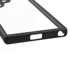 Samsung Galaxy S24 Ultra Kılıf Kamera Korumalı Şeffaf Arka Yüzey New Roll Kapak