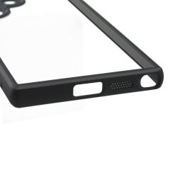 Samsung Galaxy S24 Ultra Kılıf Kamera Korumalı Şeffaf Arka Yüzey New Roll Kapak