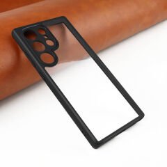 Samsung Galaxy S24 Ultra Kılıf Kamera Korumalı Şeffaf Arka Yüzey New Roll Kapak