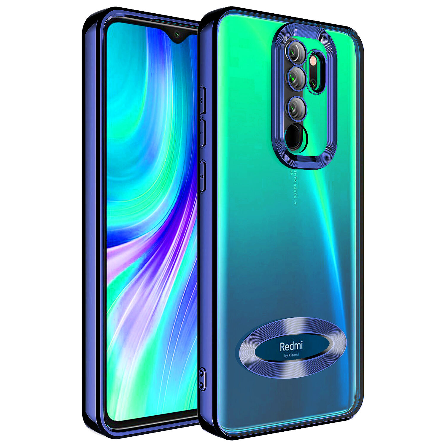 Xiaomi Redmi Note 8 Pro Kılıf Kamera Korumalı Logo Gösteren Omega Kapak Lacivert