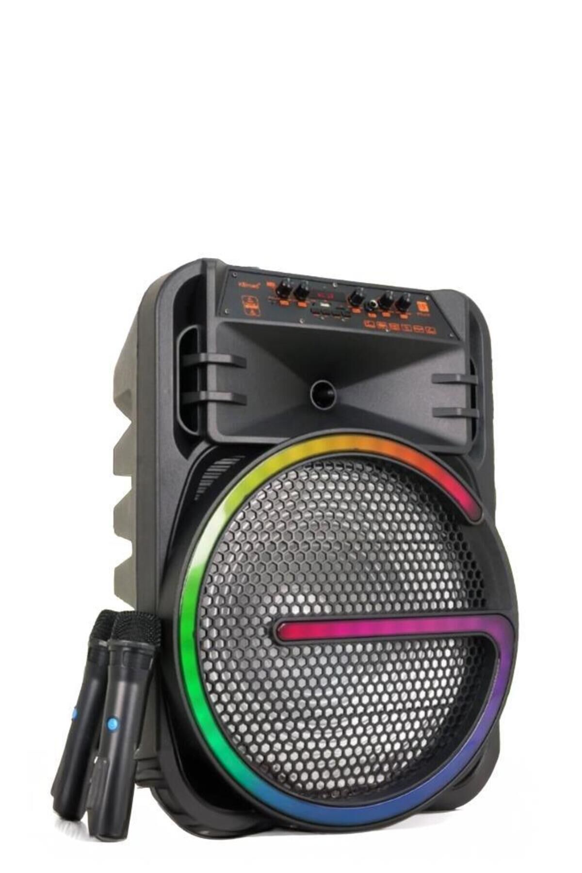 Bluetooth Hoparlör Rgb Işıklı Çift Mikrofonlu Kablosuz Speaker KTS-2170 Siyah