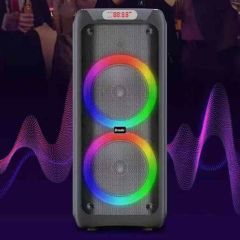 RGB İşikli Kablosuz Mikrofonlu FM,AUX,TF,USB Girişli 2*10 İnch + Tweeter Çift Kablosuz Hoparlör