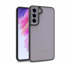 Samsung Galaxy S21 FE Kılıf Kamera Çıkıntılı Arkası Şeffaf Köşeleri Parlak Renkli Işlemeli Flora Kapak Mavi