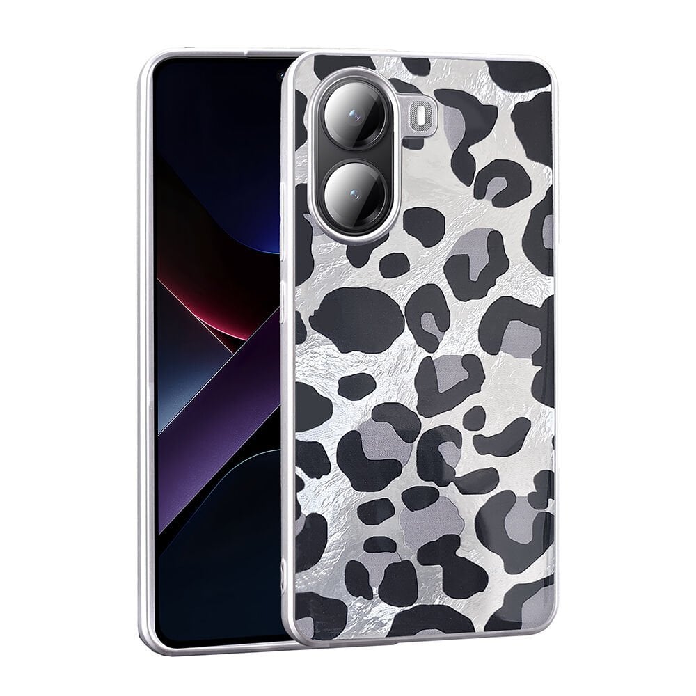 Xiaomi Poco X7 Pro Kılıf Desenli Mep Kapak Gri Leopar