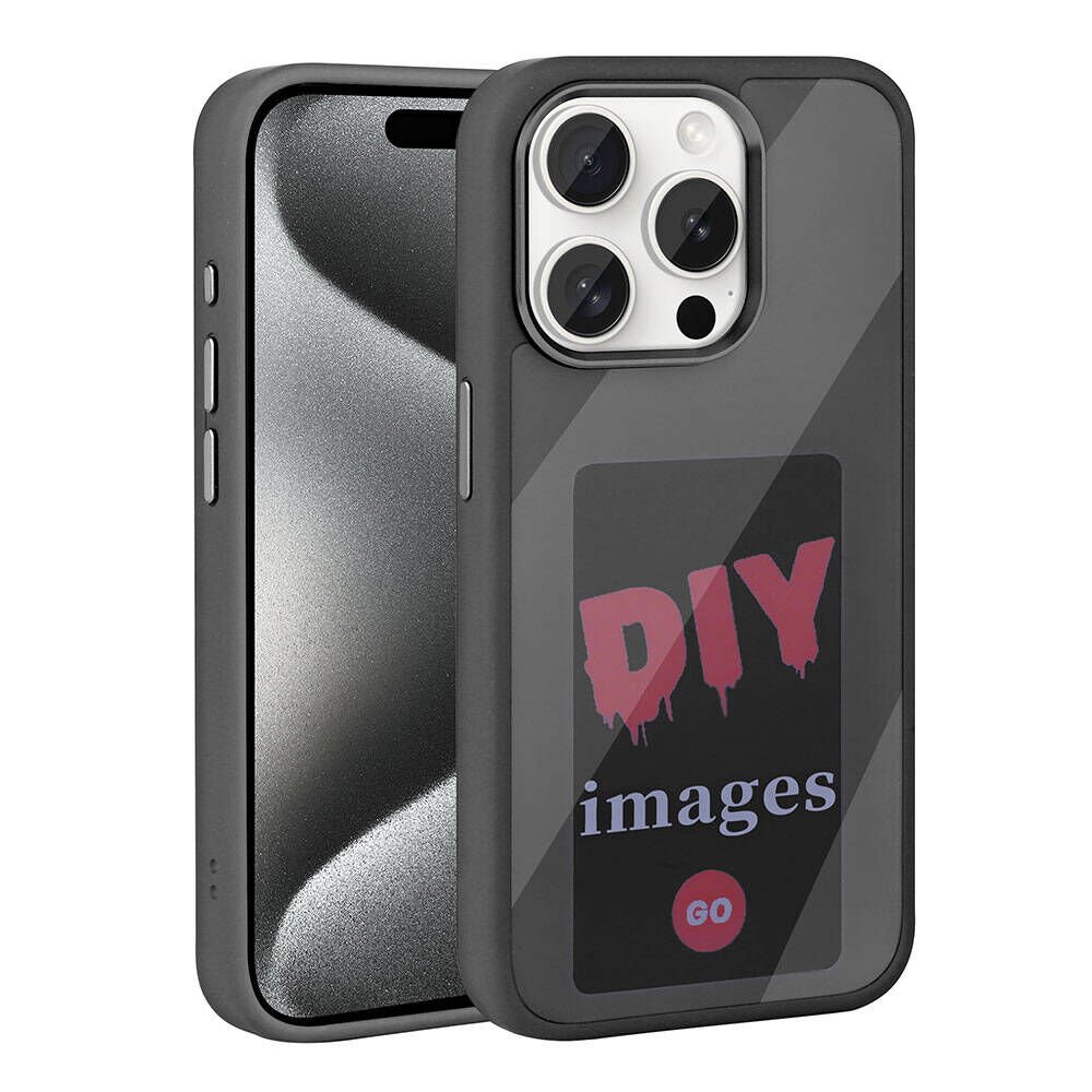 iPhone 15 Pro Kılıf Ekranı Yansıtan Akıllı NFC Kapak Siyah
