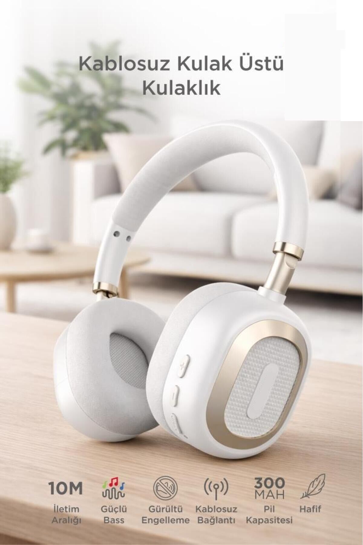 Bluetooth Kulaklık Kulak Üstü Kablosuz Kulaklık HD70 Gri