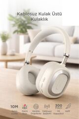 Bluetooth Kulaklık Kulak Üstü Kablosuz Kulaklık HD70 Bej