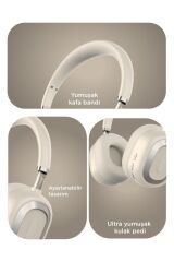 Bluetooth Kulaklık Kulak Üstü Kablosuz Kulaklık HD70 Bej