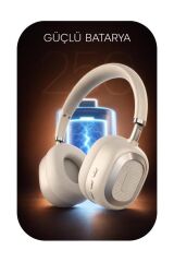 Bluetooth Kulaklık Kulak Üstü Kablosuz Kulaklık HD70 Bej