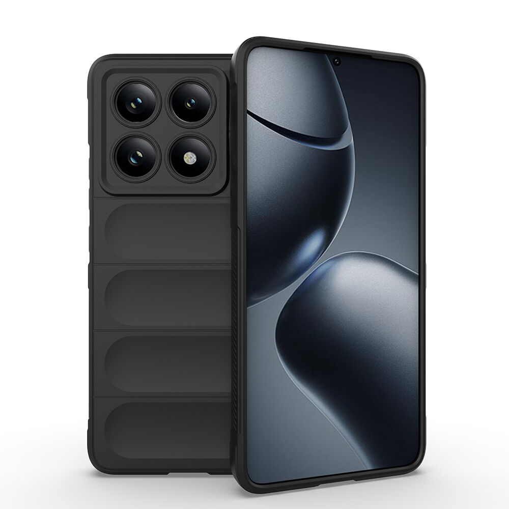 Xiaomi 14T Pro Kılıf Esnek TPU Oyuklu Arka Yüzey Tasarımlı Etnik Silikon Kapak Siyah