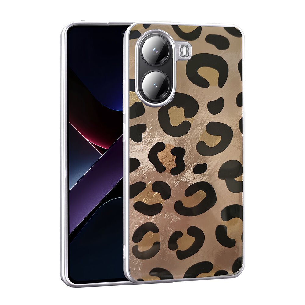 Xiaomi Poco X7 Pro Kılıf Desenli Mep Kapak Gold Leopar