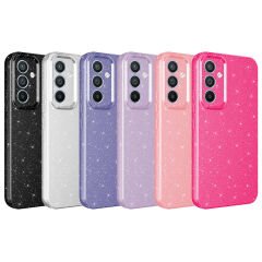 Samsung Galaxy A35 Kılıf Kamera Korumalı Simli Lüks Koton Kapak