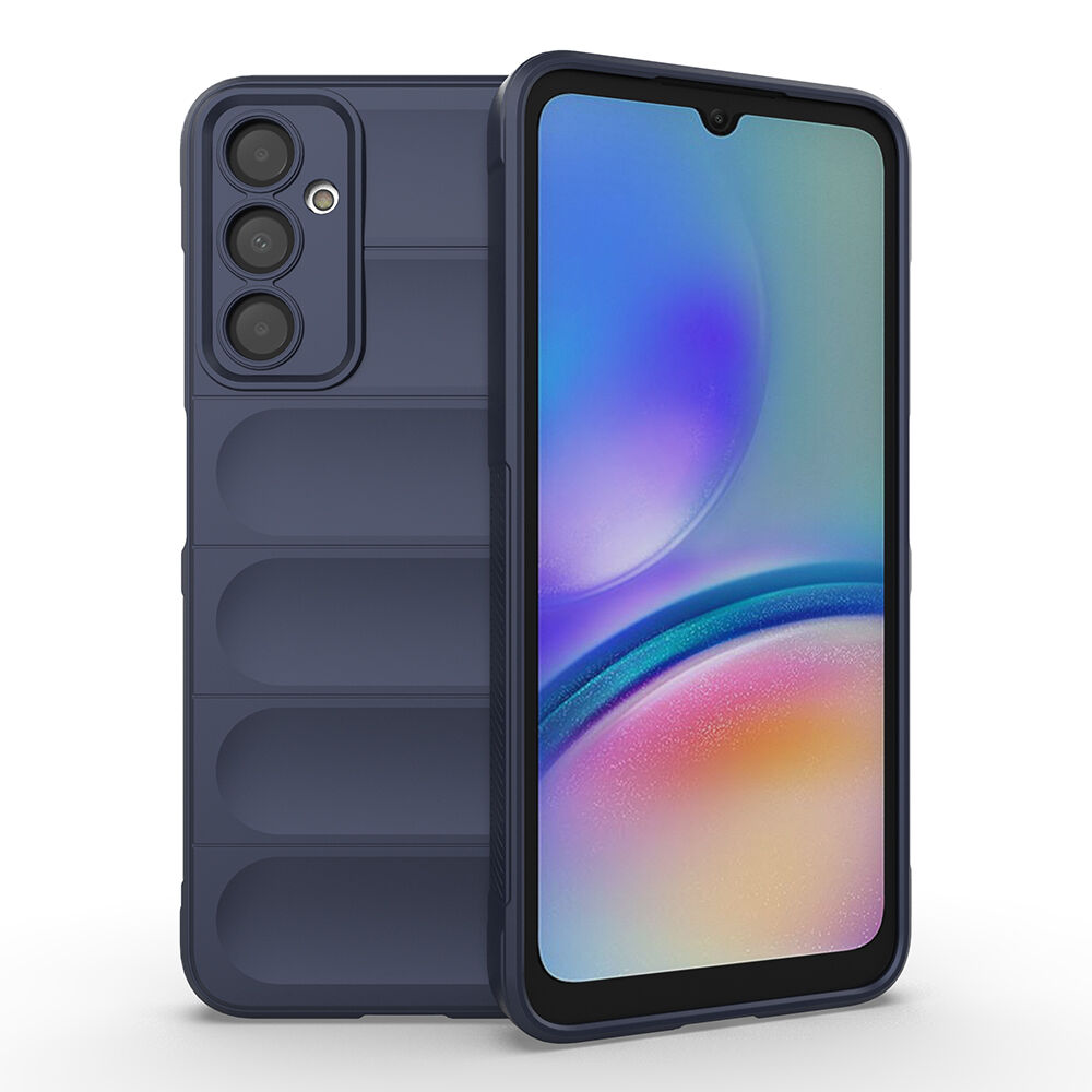 Samsung Galaxy A16 Kılıf Esnek TPU Oyuklu Arka Yüzey Tasarımlı Etnik Silikon Kapak Lacivert