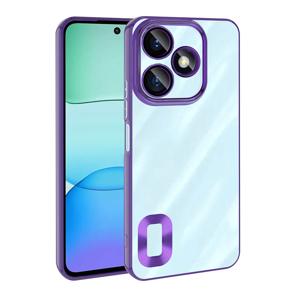 Xiaomi Redmi 13 4G Kılıf Kamera Korumalı Logo Gösteren Omega Kapak Lila