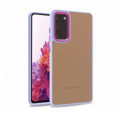 Samsung Galaxy S20 FE Kılıf Kamera Çıkıntılı Arkası Şeffaf Köşeleri Parlak Renkli Işlemeli Flora Kapak Rose Gold