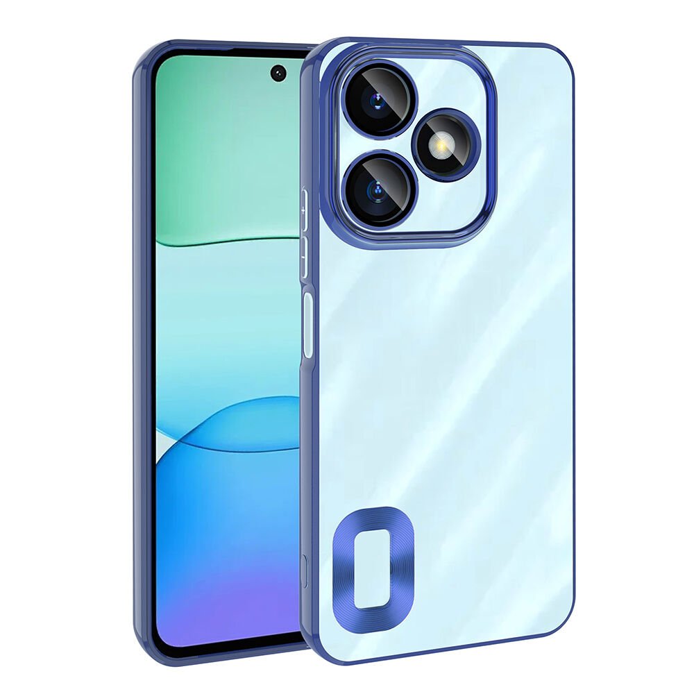 Xiaomi Redmi 13 4G Kılıf Kamera Korumalı Logo Gösteren Omega Kapak Sierra Mavi
