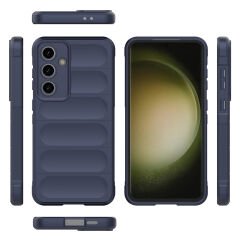 Samsung Galaxy S24 FE Kılıf Esnek TPU Oyuklu Arka Yüzey Tasarımlı Etnik Silikon Kapak Siyah