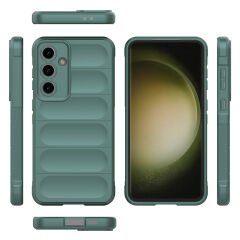 Samsung Galaxy S24 FE Kılıf Esnek TPU Oyuklu Arka Yüzey Tasarımlı Etnik Silikon Kapak Siyah