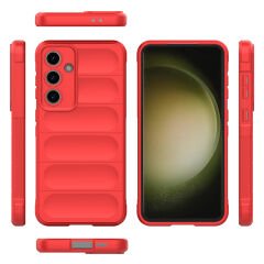 Samsung Galaxy S24 FE Kılıf Esnek TPU Oyuklu Arka Yüzey Tasarımlı Etnik Silikon Kapak Siyah