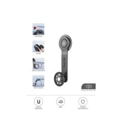 JX-057 Siyah Güçlü Manyetik 360° Dönebilen, Esnek, Yapışkan Tabanlı, Sarsıntı Önleyici Araç Içi Telefon Tutucu