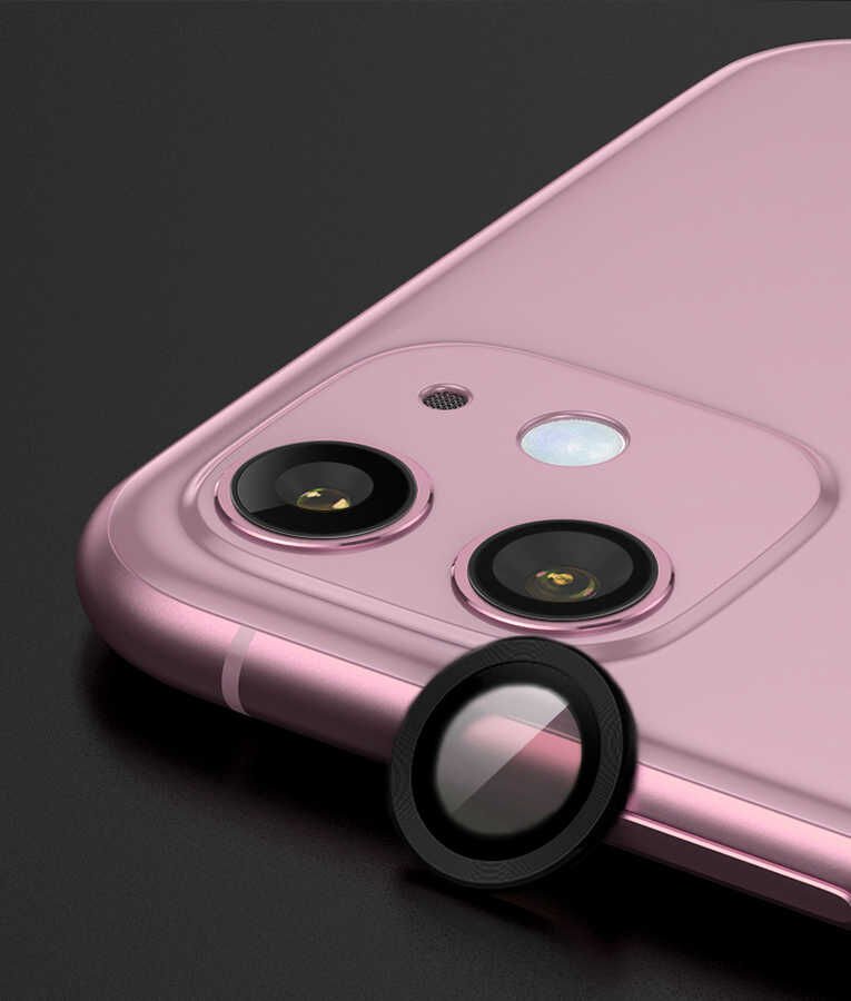 iPhone 12 Mini CL-02 Kamera Lens Koruyucu Siyah