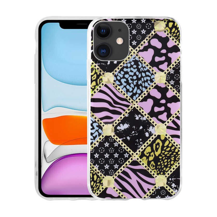 iPhone 11 Kılıf Desenli Sert Elnov Kapak NO6