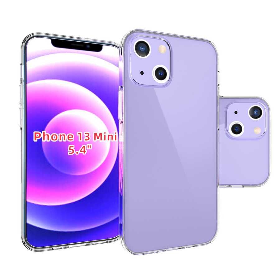iPhone 13 Mini Kılıf Süper Silikon Kapak Renksiz