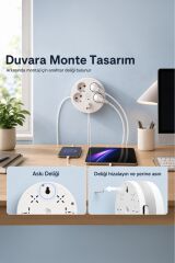 Akım Korumalı Makaralı Priz 3 Port USB Çoğaltıcı Grup Priz 3M RPS01 Beyaz
