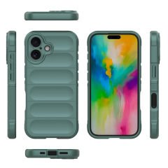 iPhone 16 Kılıf Esnek TPU Oyuklu Arka Yüzey Tasarımlı Etnik Silikon Kapak Siyah