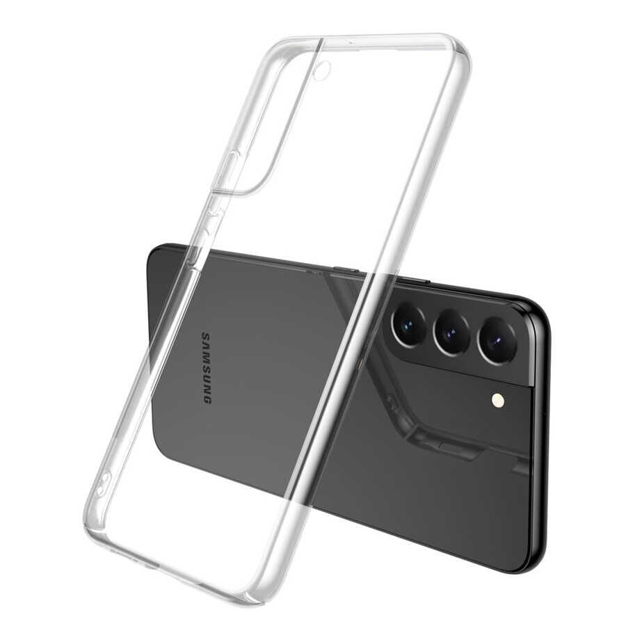 Samsung Galaxy S22 Kılıf Ultra İnce Sert Kamera Çıkıntılı Şeffaf Vonn Kapak