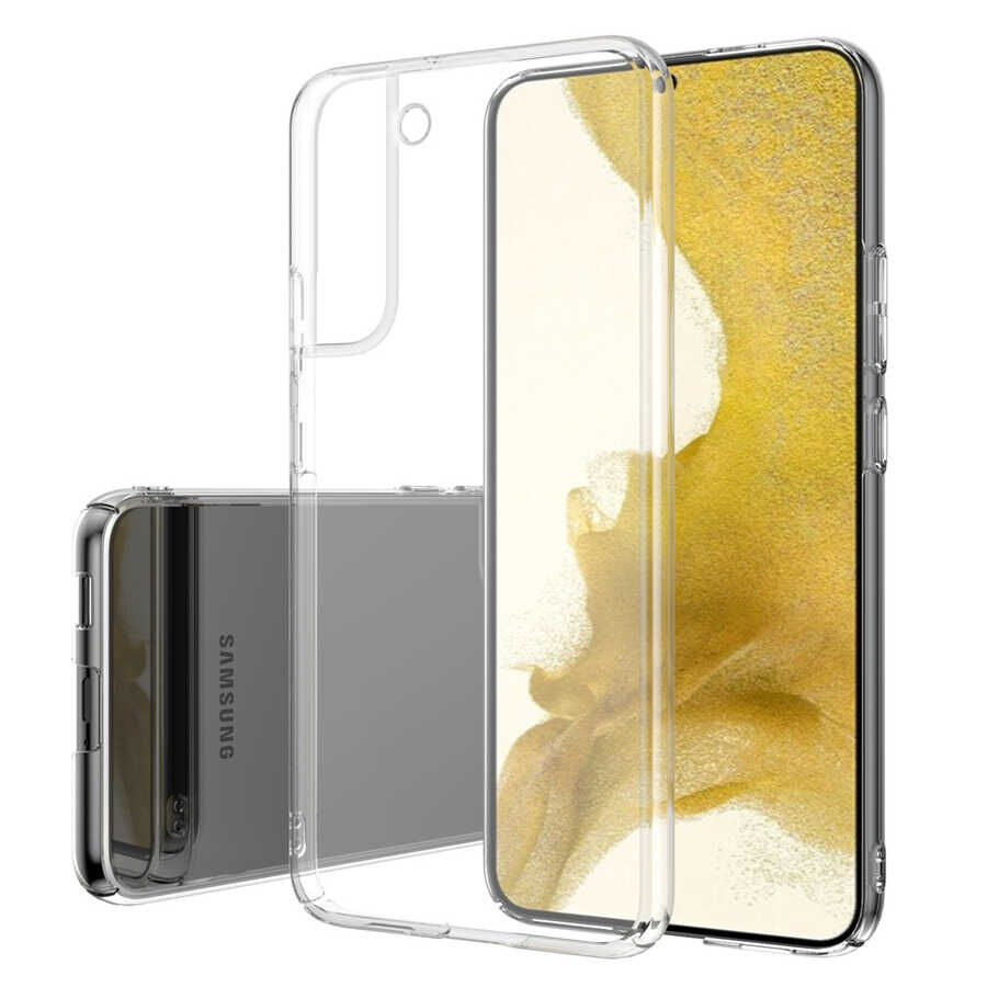 Samsung Galaxy S22 Kılıf Ultra İnce Sert Kamera Çıkıntılı Şeffaf Vonn Kapak Renksiz