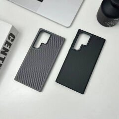 Samsung Galaxy S24 Ultra Kılıf Magsafe Şarj Özellikli Karbon Fiber Görünümlü Troy Kapak
