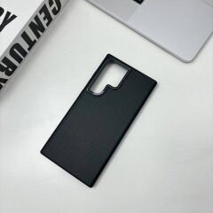 Samsung Galaxy S24 Ultra Kılıf Magsafe Şarj Özellikli Karbon Fiber Görünümlü Troy Kapak