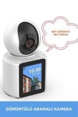 Bebek Kamerası Monitörlü 360 Derece Dönebilen Full Hd Smart Ip Güvenlik Kamerası CMR11 Beyaz