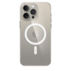 İphone 15 Pro Max Kablosuz Şarj Özellikli Şeffaf Silikon Kılıf